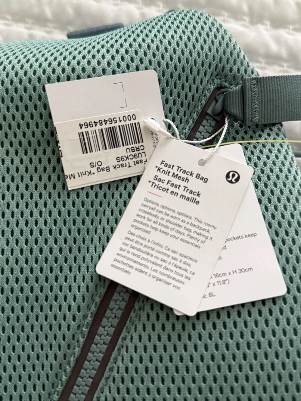 Lululemon Fast Track 2.0 backpack Teal Green Sling Bag 9lt NWT